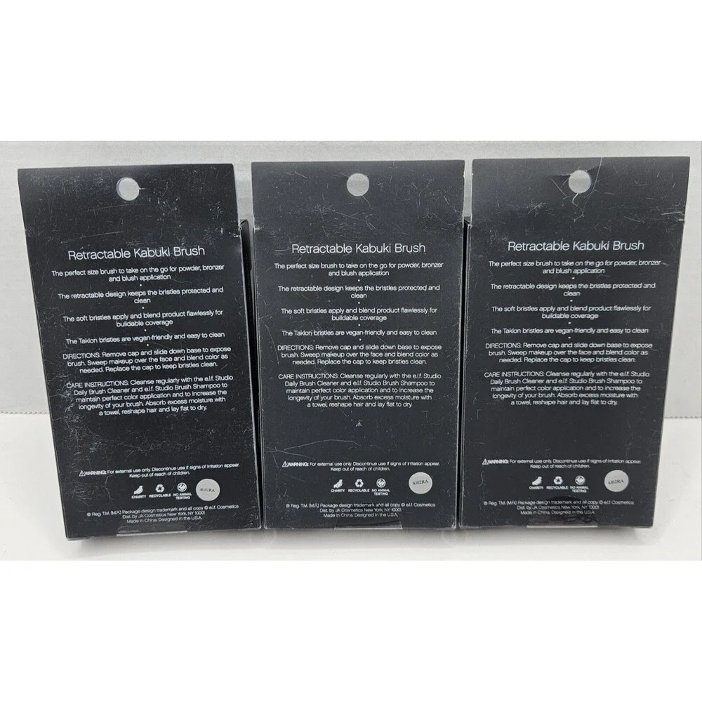 Pack of 3 E.l.f. Contouring Kabuki Brush, 84031 NIB New Old Stock